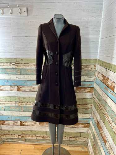 90’s Chocolate Brown Coat With Patch Details Coat 