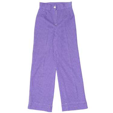 Ladies High Waist Gingham Flare Pants - image 1