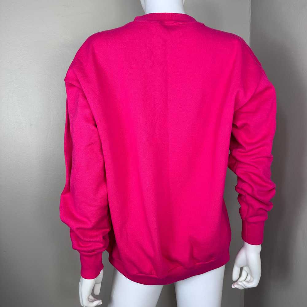 1980s/90s Pink Reindeer Sweatshirt, Glitter Print… - image 3