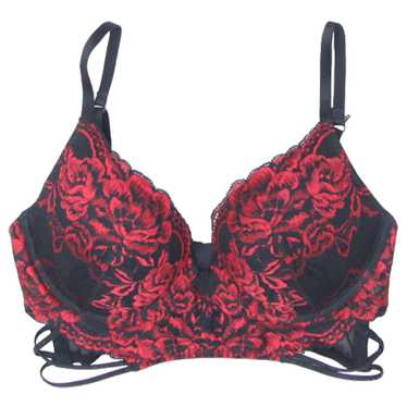 2 Bebe bras, black and red size 36D. NWOT. Lace front and some padding.