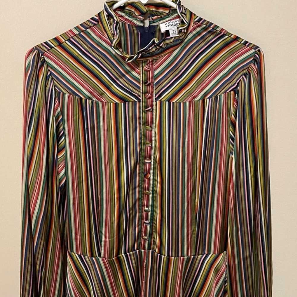 NWOT rainbow striped dress by Unique Vintage - image 3