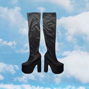 Rare Thigh High  Platform Heeled Boots