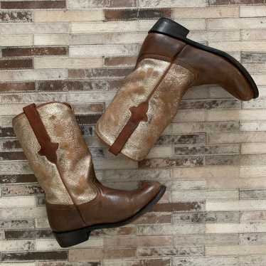 ASH mid calf brown gold boots - image 1