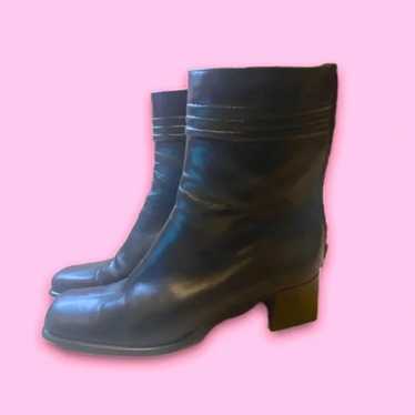 Sesto Meucci Boots Black Leather Vintage