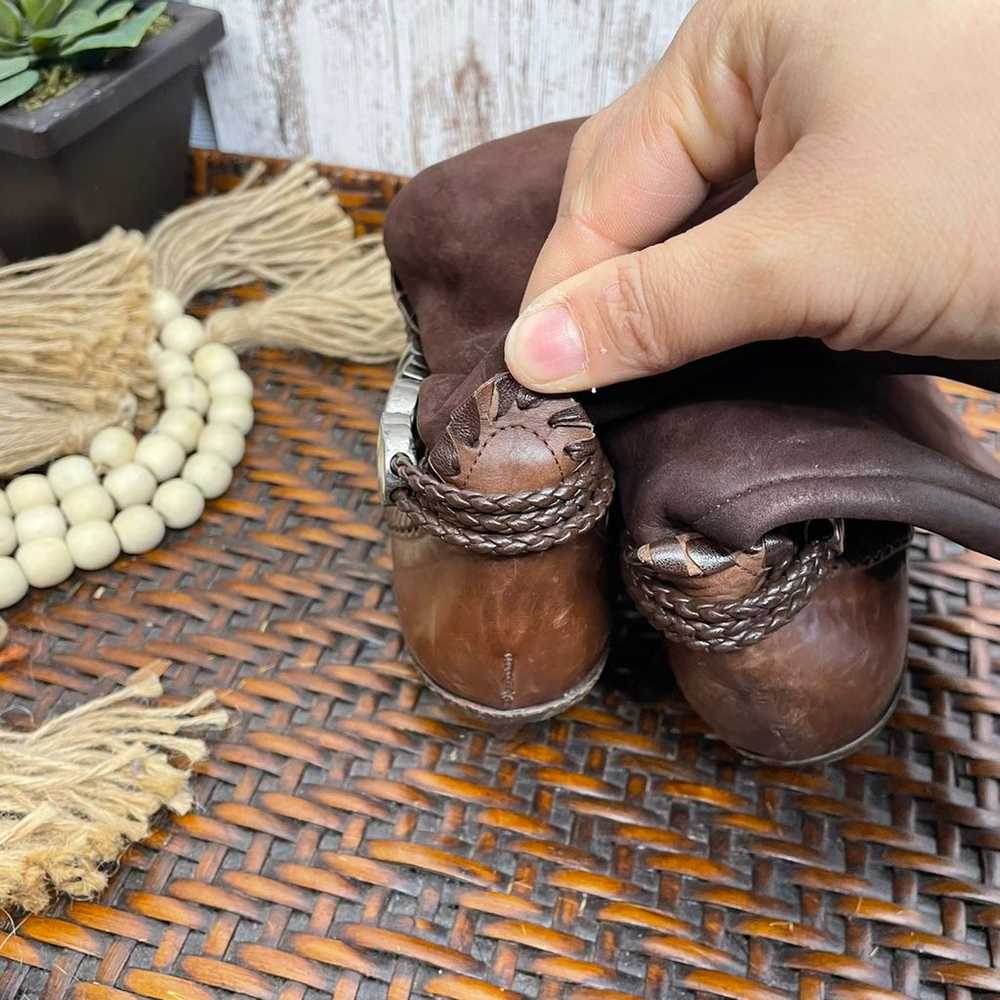 Vintage Via Spiga Brown Wester Leather Boots Size… - image 4