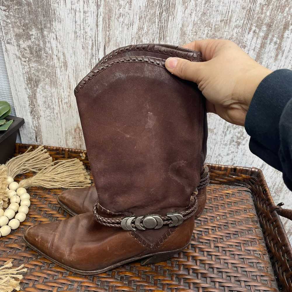 Vintage Via Spiga Brown Wester Leather Boots Size… - image 5