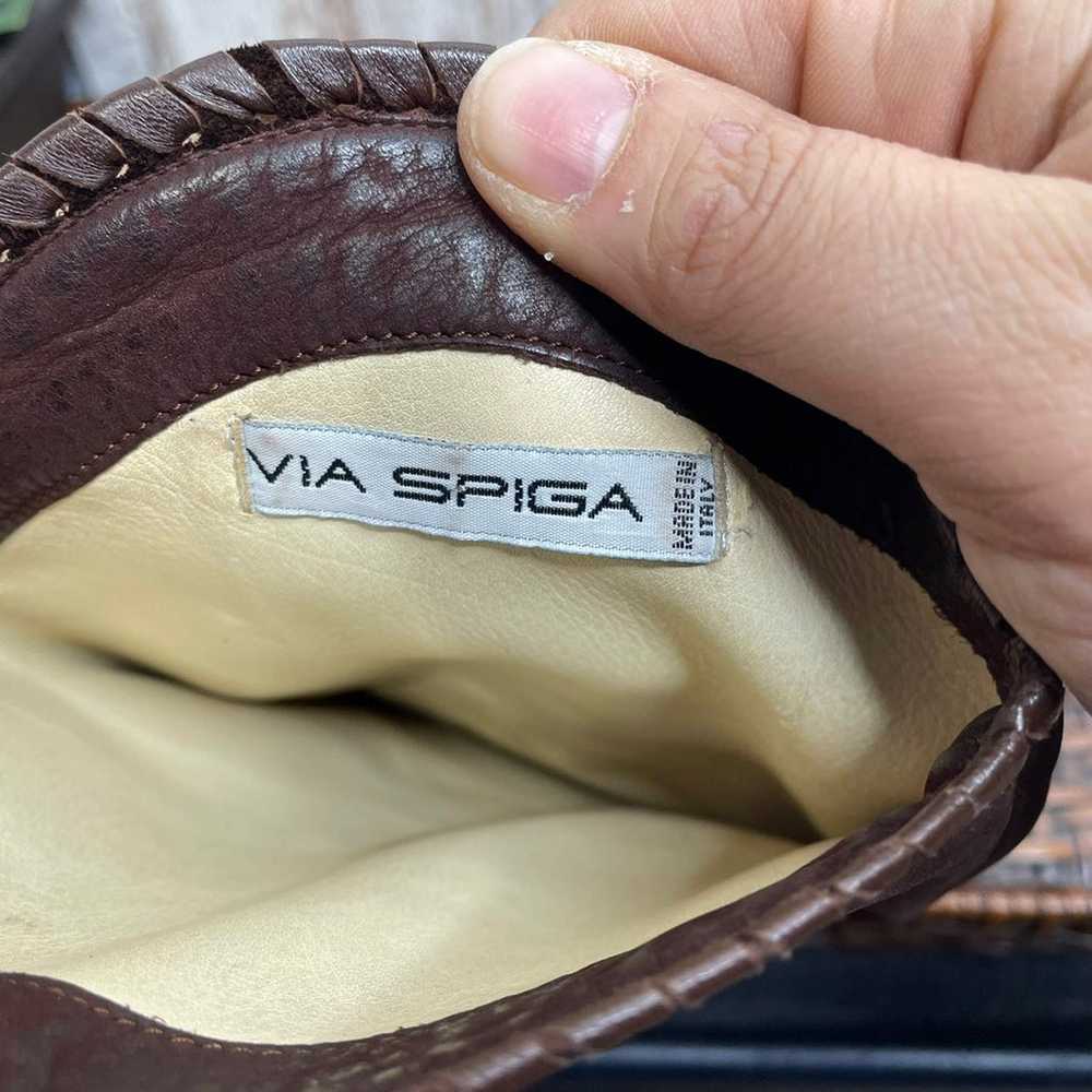 Vintage Via Spiga Brown Wester Leather Boots Size… - image 7