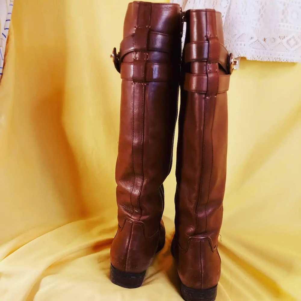 Vintage Coach Linette Cognac Boots size - image 5