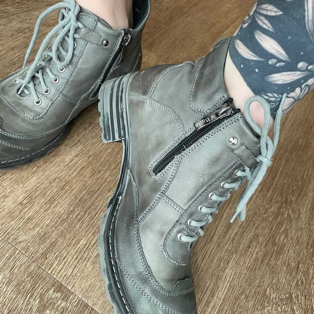 Gray Leather Boots - image 1