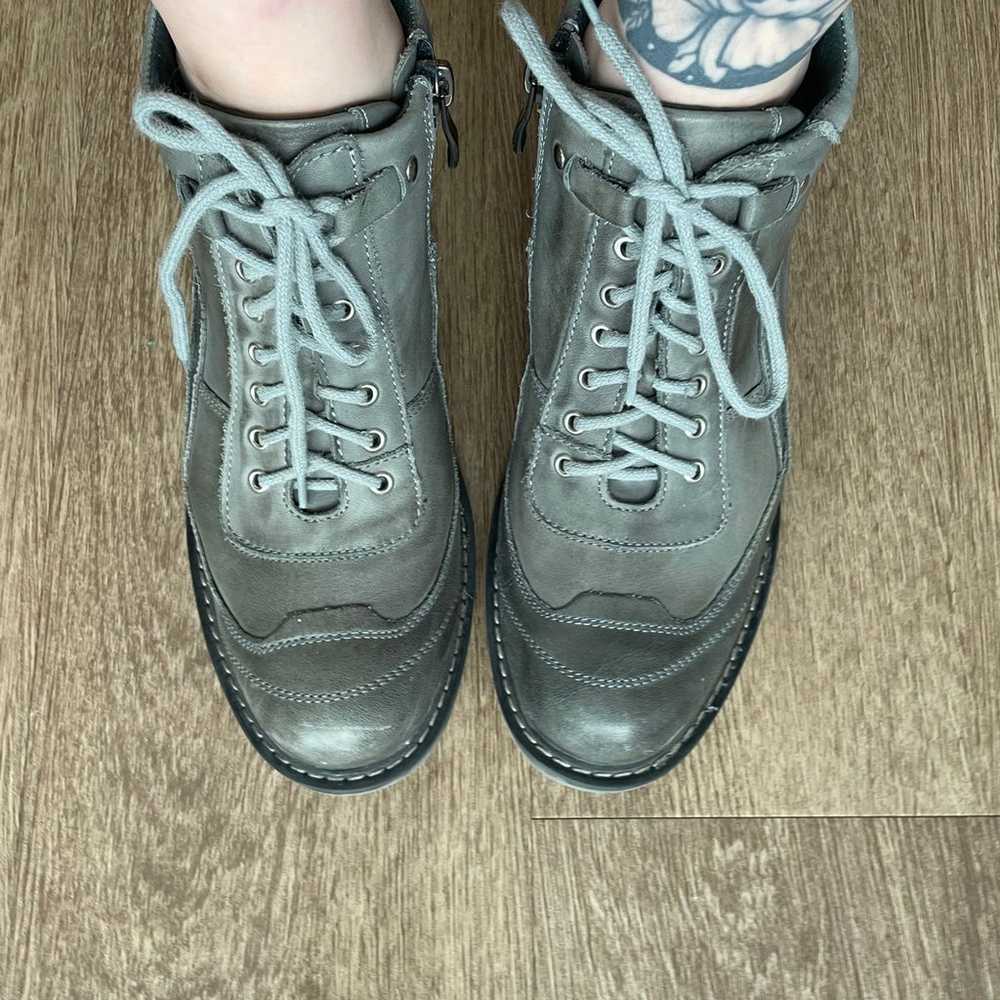 Gray Leather Boots - image 3