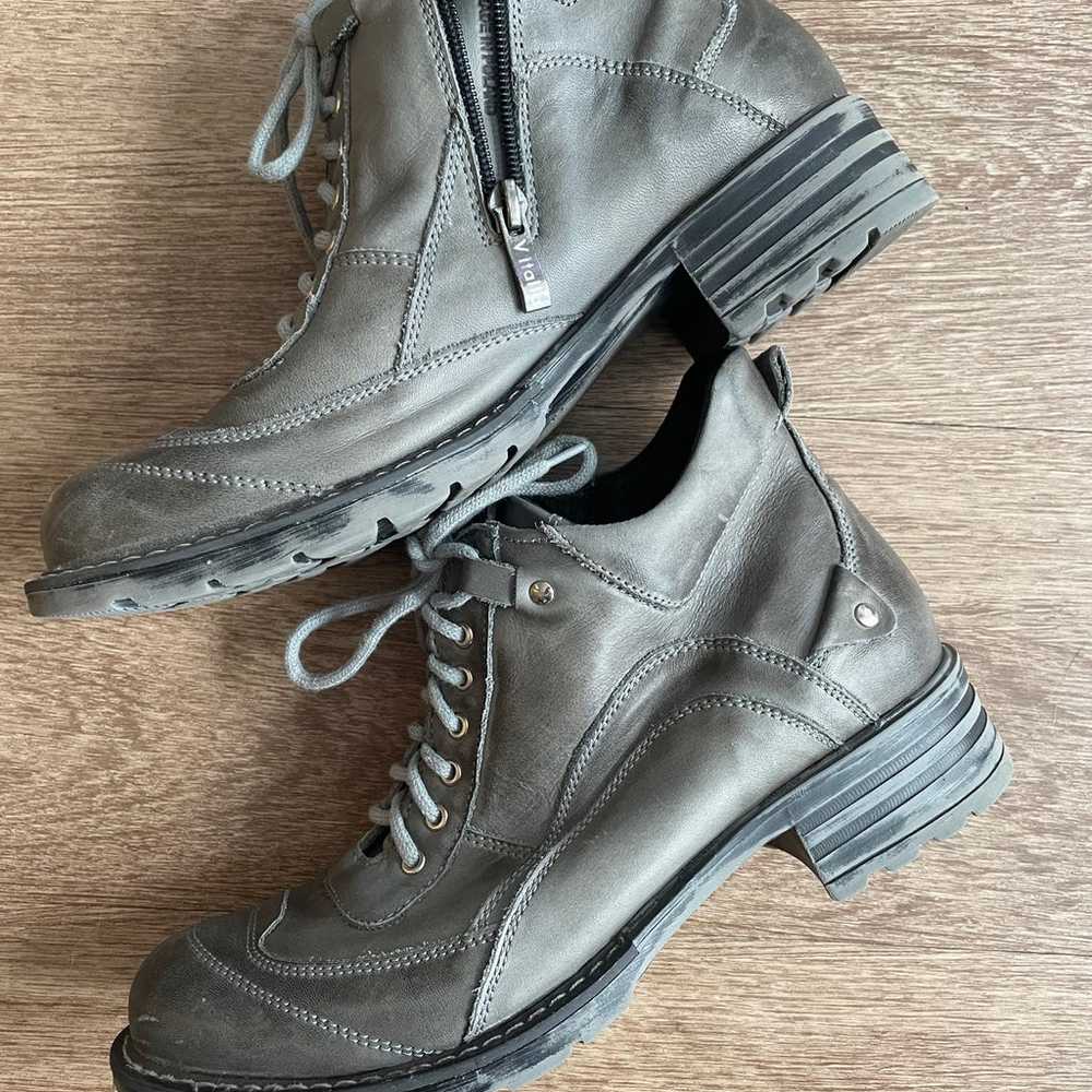 Gray Leather Boots - image 4