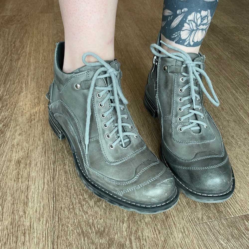 Gray Leather Boots - image 8