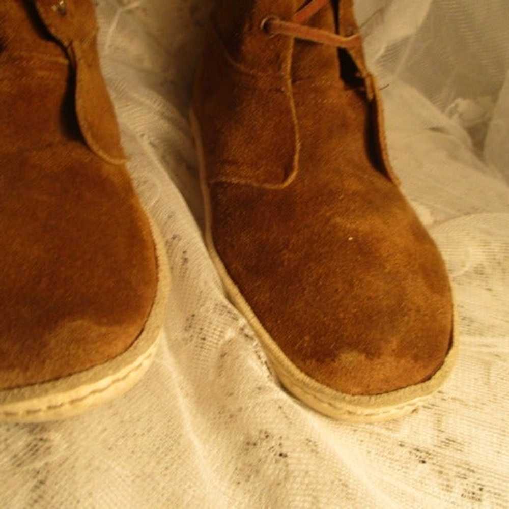 vintage fringed boho suede boots - image 11