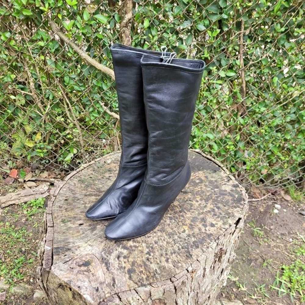 Vintage Women Black Leather Riding Boots By Marc … - image 2