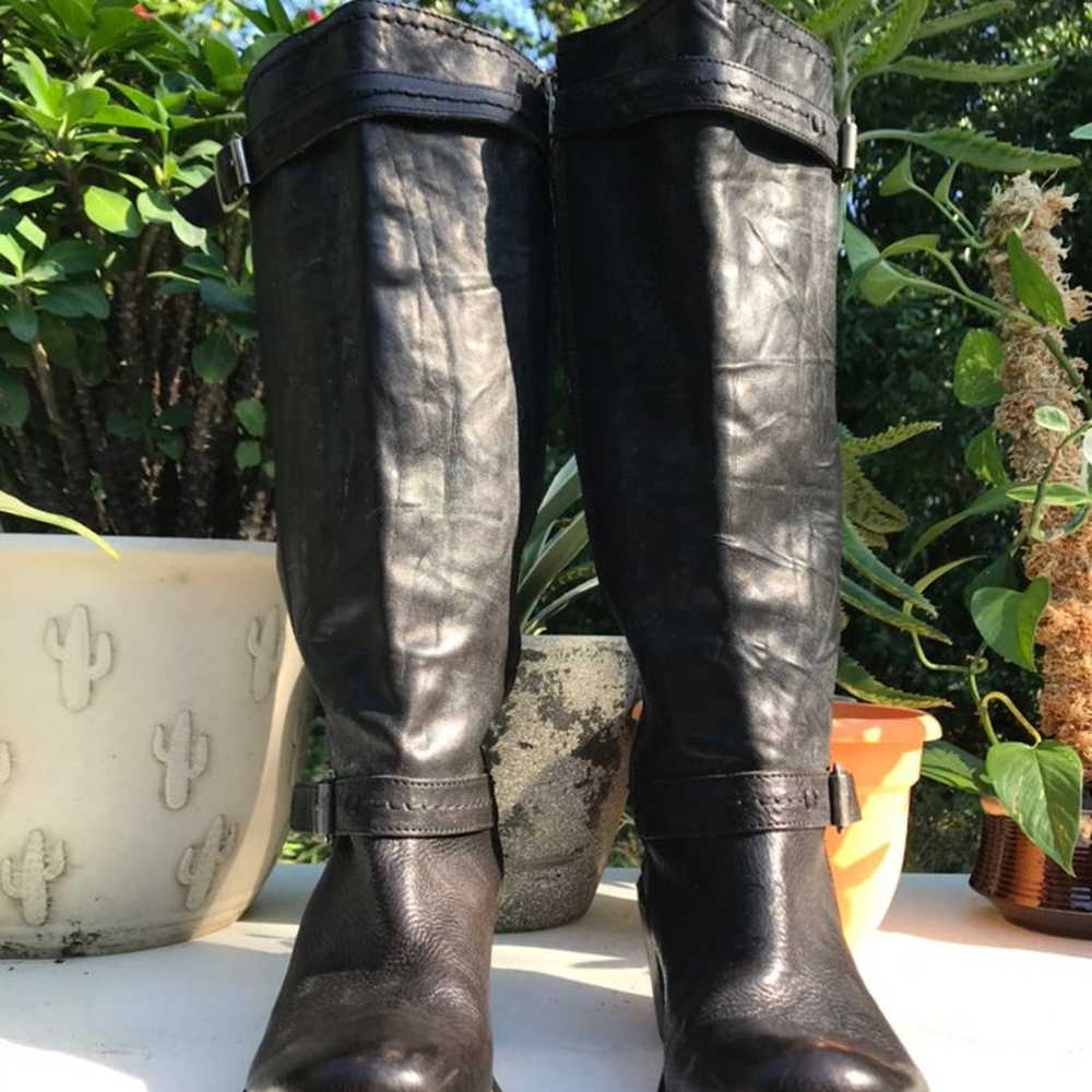 Frye Black Leather Knee High Riding Boot - image 2