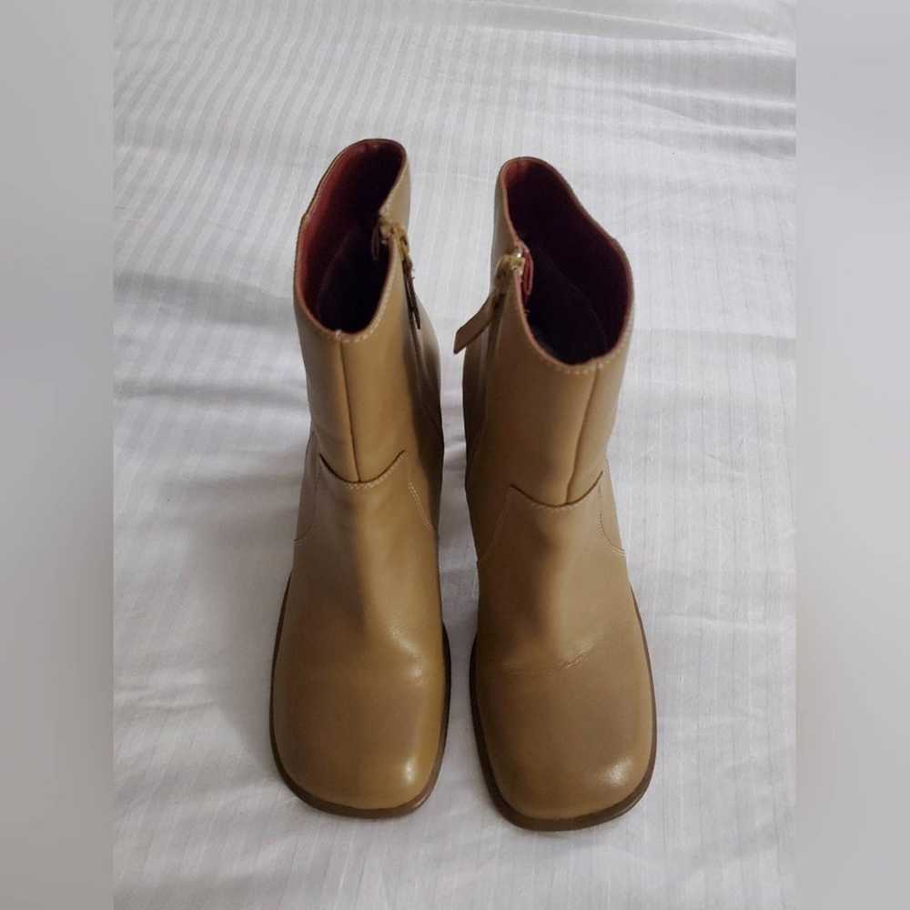 Vintage Y2K 90's Tommy Hilfiger Tan Chunky Heel L… - image 3