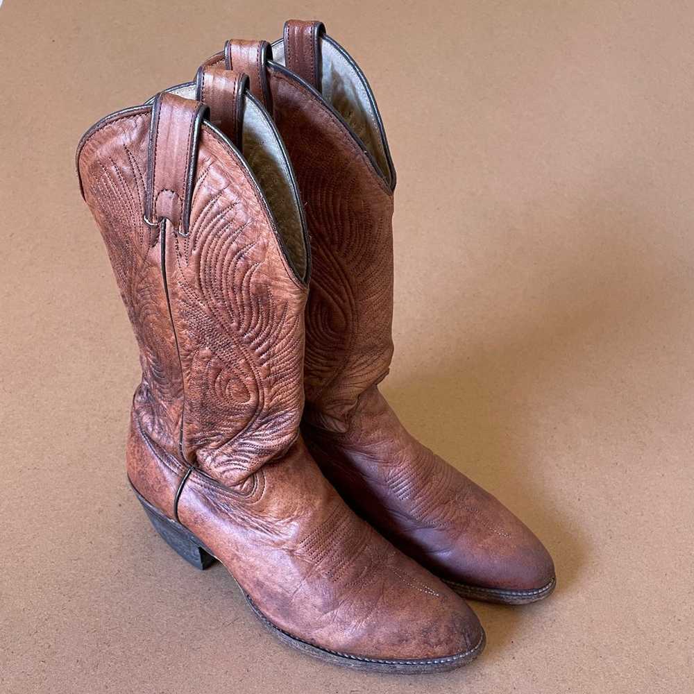 Vintage Abilene Brown Leather Cowboy Boots - image 1