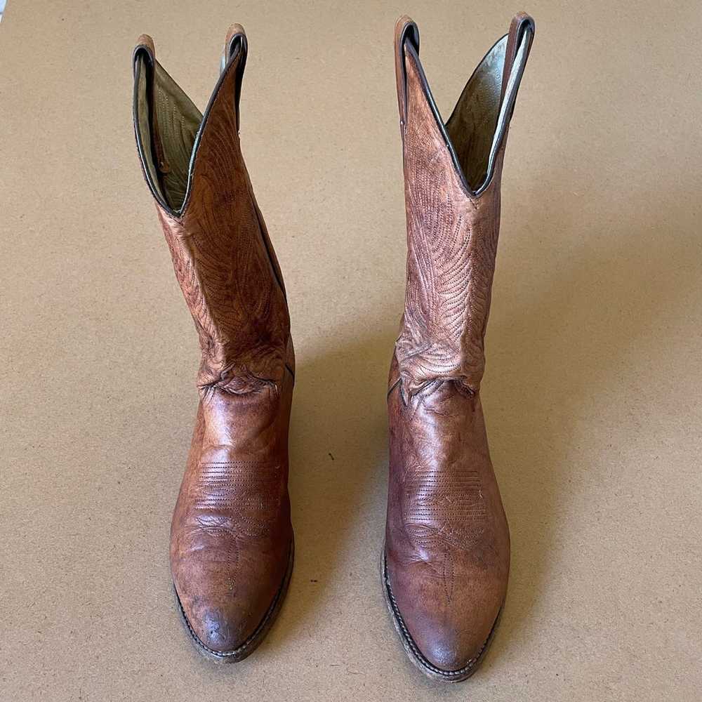 Vintage Abilene Brown Leather Cowboy Boots - image 3