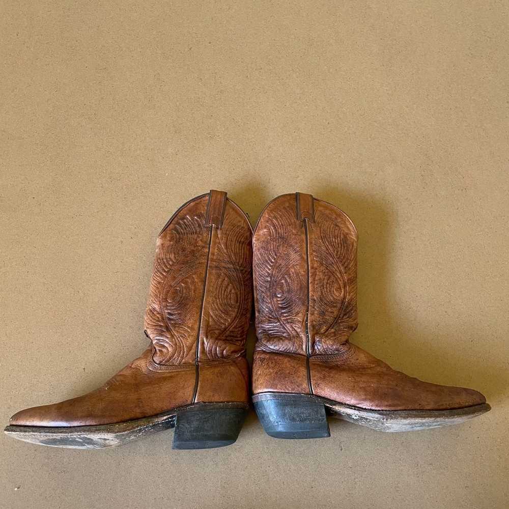 Vintage Abilene Brown Leather Cowboy Boots - image 5