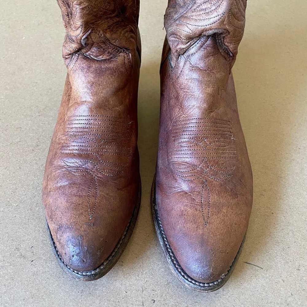 Vintage Abilene Brown Leather Cowboy Boots - image 6