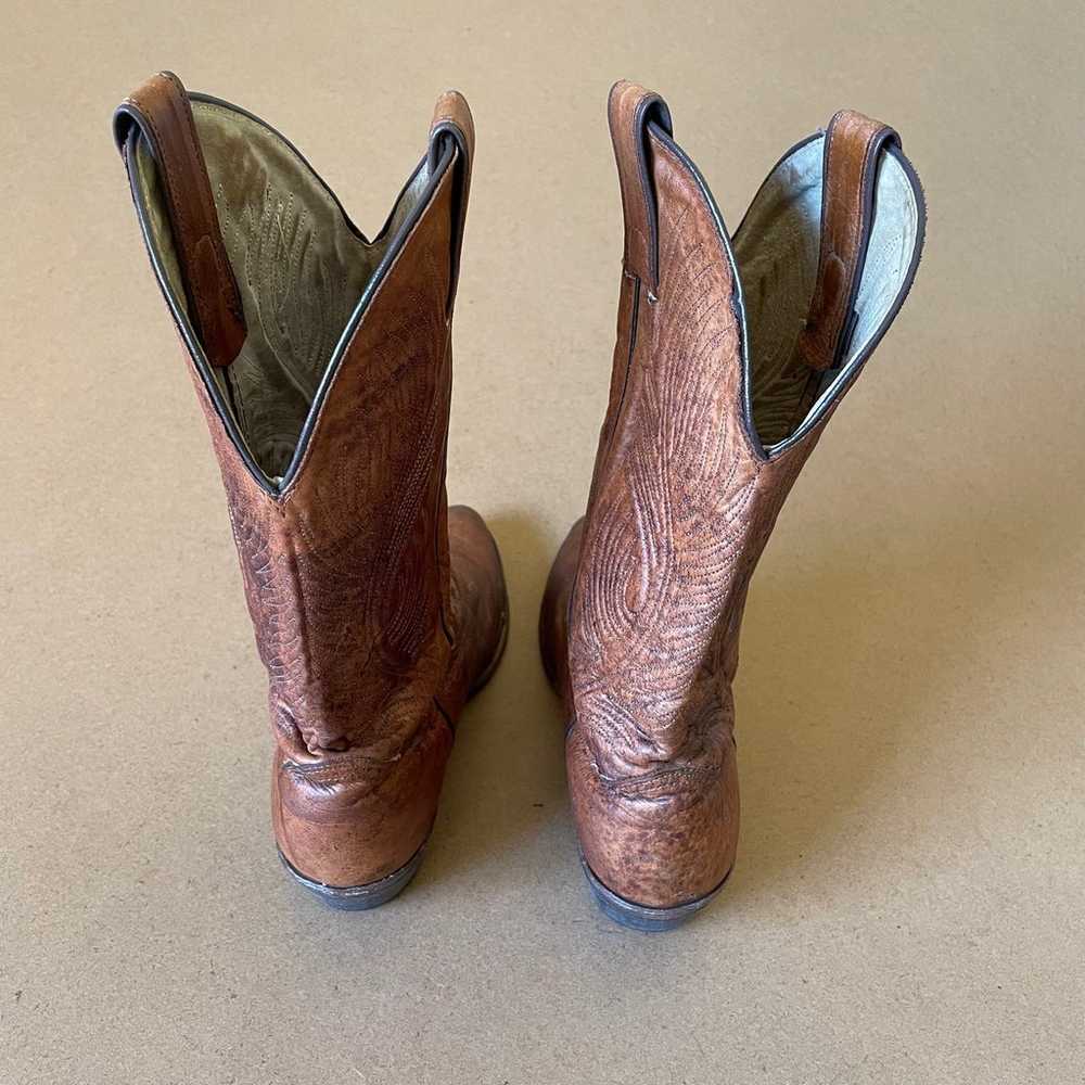 Vintage Abilene Brown Leather Cowboy Boots - image 7