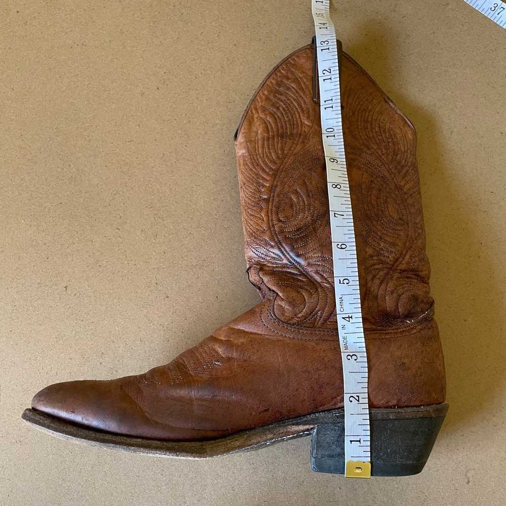 Vintage Abilene Brown Leather Cowboy Boots - image 9