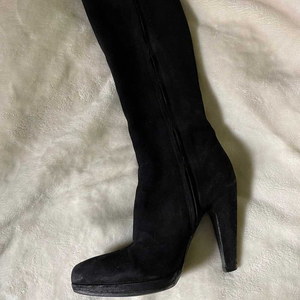 Prada black knee high boots suede - image 1