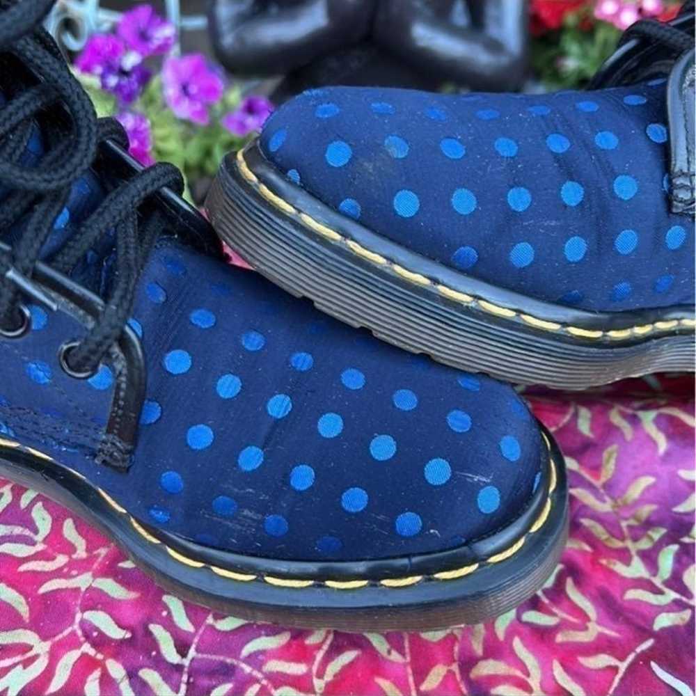 Dr. Martens MIE Blue on Blue Polka Dot Boots UK 5 - image 12