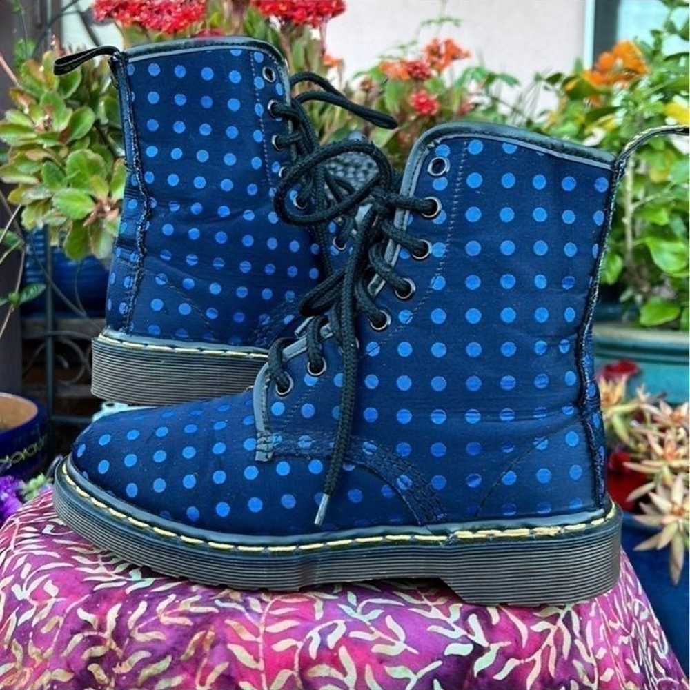 Dr. Martens MIE Blue on Blue Polka Dot Boots UK 5 - image 1