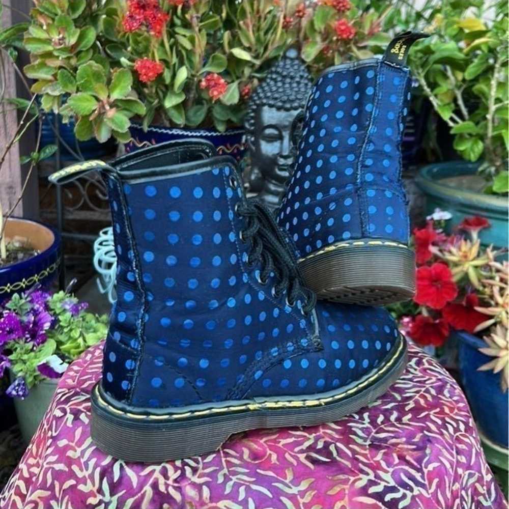 Dr. Martens MIE Blue on Blue Polka Dot Boots UK 5 - image 2