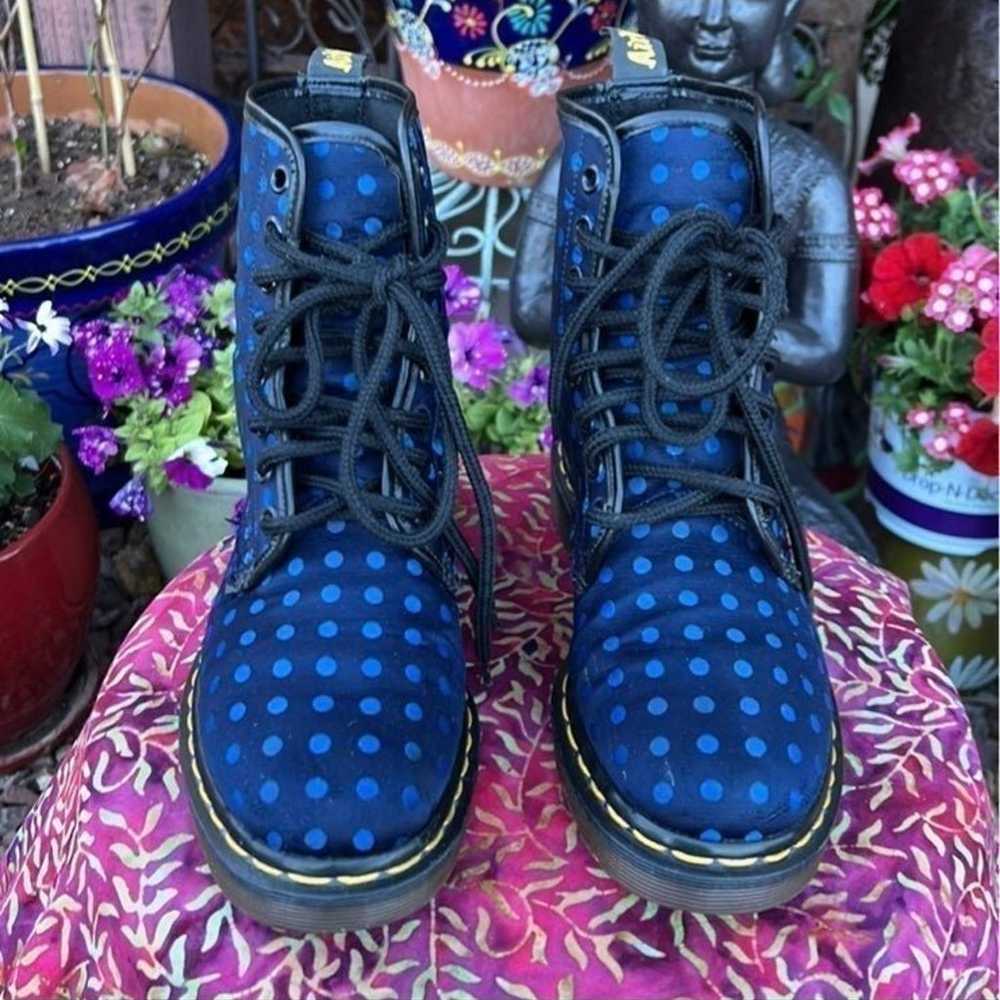 Dr. Martens MIE Blue on Blue Polka Dot Boots UK 5 - image 3