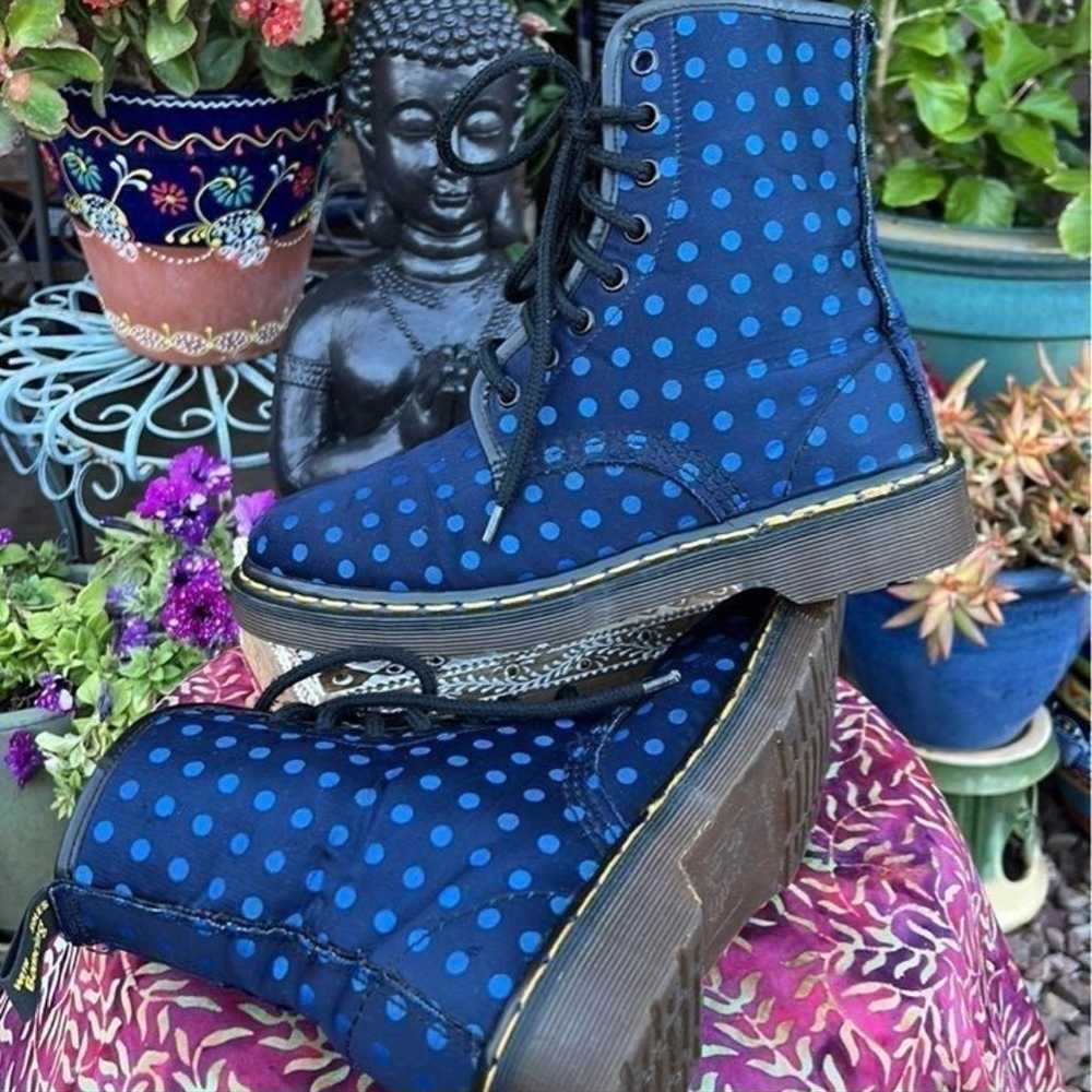 Dr. Martens MIE Blue on Blue Polka Dot Boots UK 5 - image 9