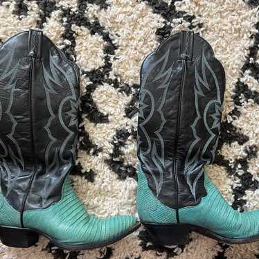 Tony Lama thieves market turquoise cowboy boots