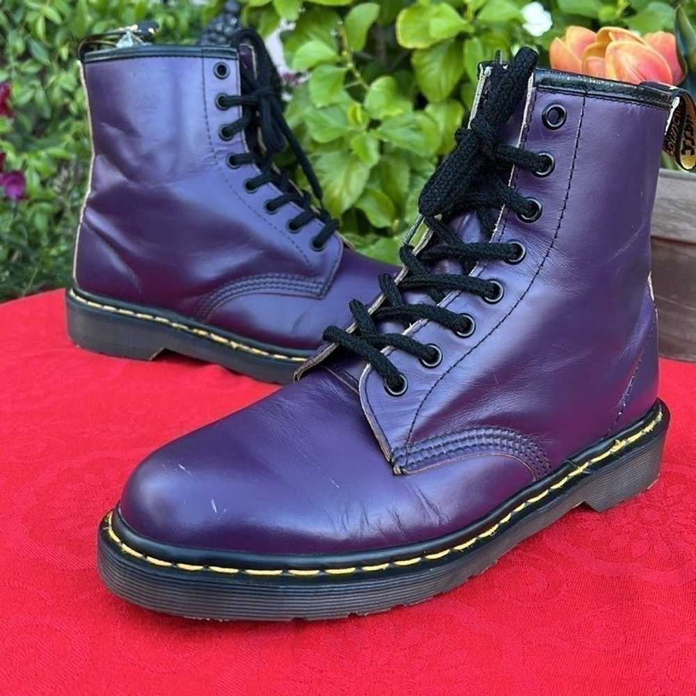 Dr. Martens England Vintage MIE Purple Boots UK 7 - image 1