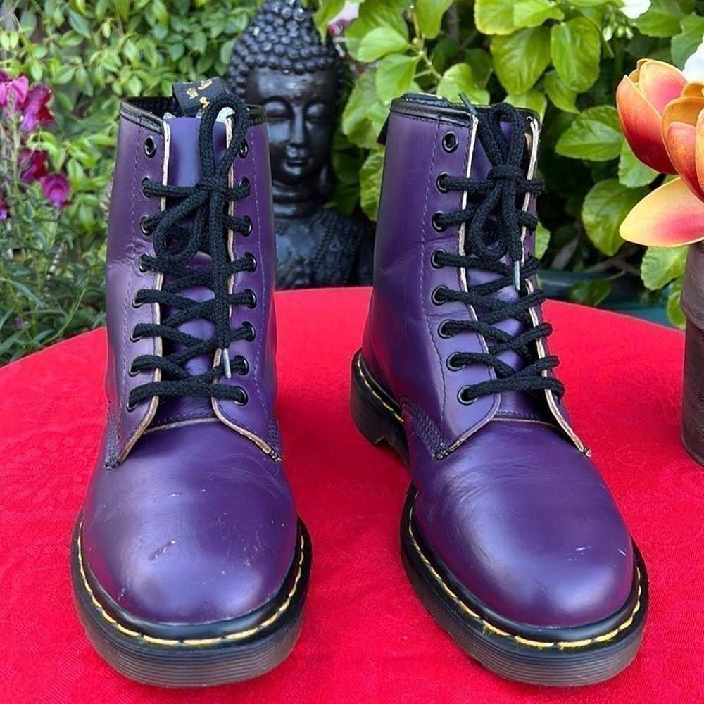 Dr. Martens England Vintage MIE Purple Boots UK 7 - image 2