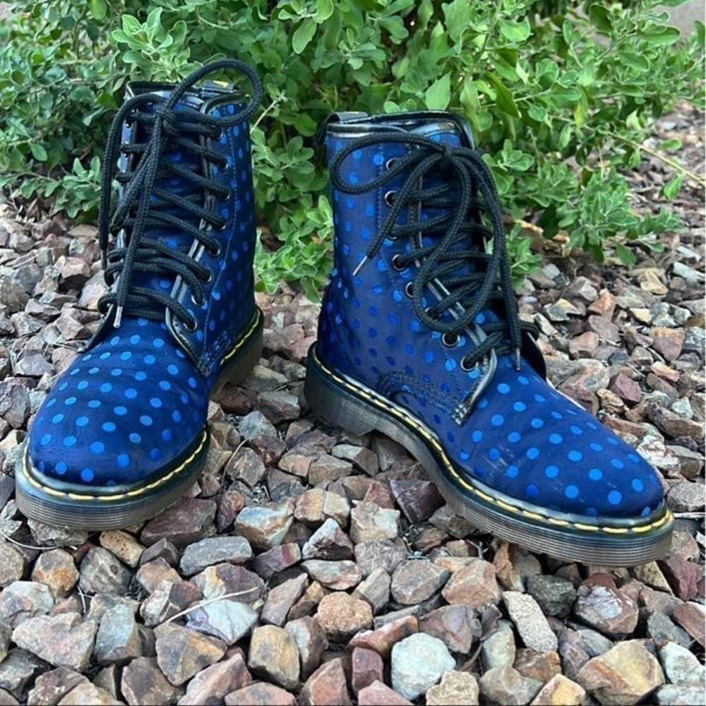 Dr. Martens England Blue Polka Dot Boots UK 5 - image 11