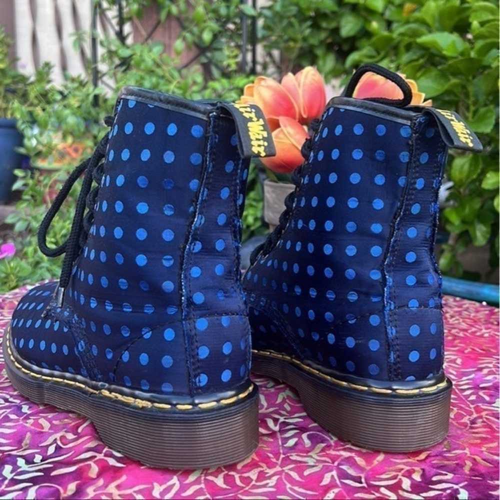 Dr. Martens England Blue Polka Dot Boots UK 5 - image 3