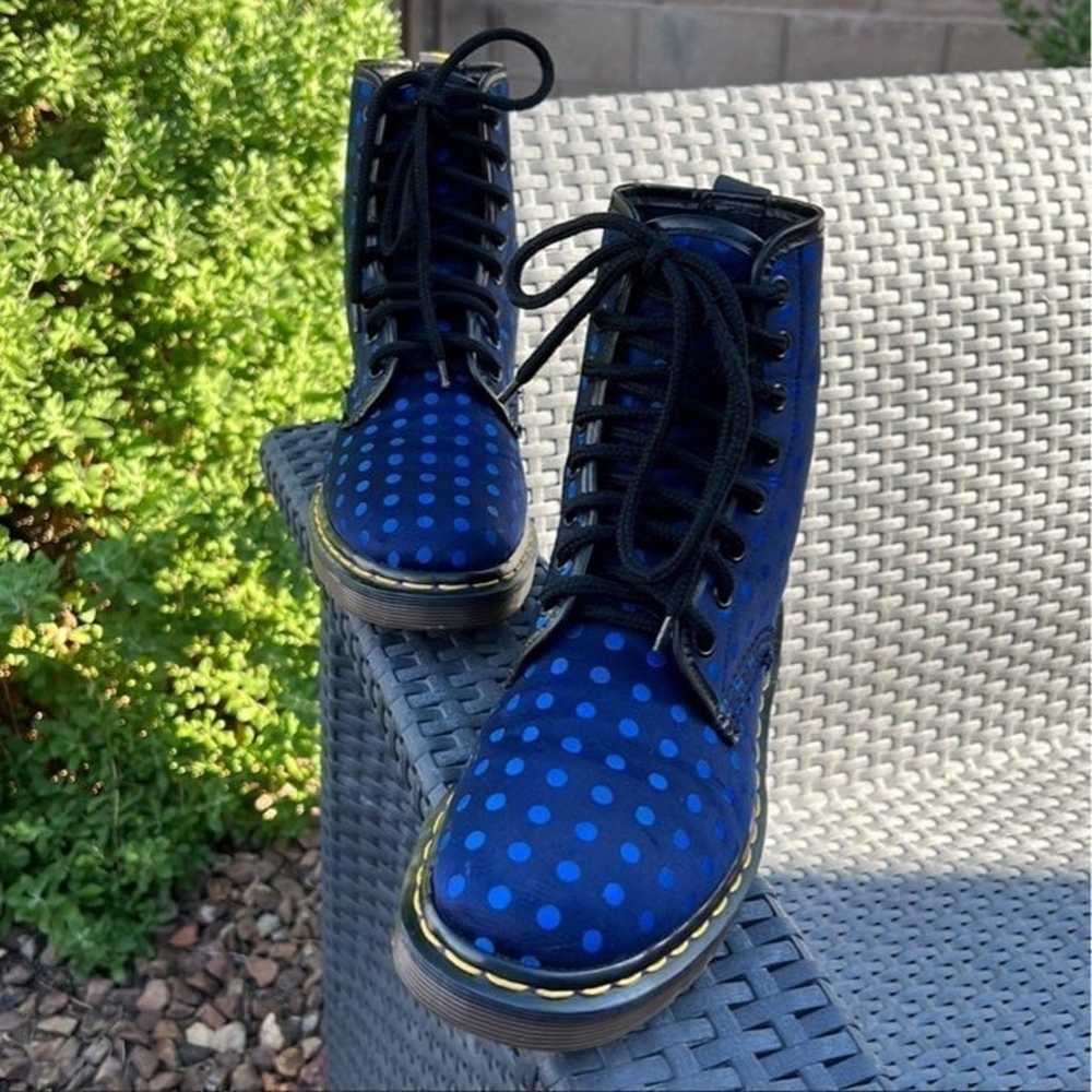 Dr. Martens England Blue Polka Dot Boots UK 5 - image 4