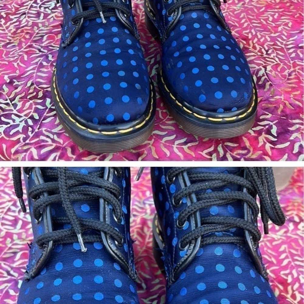 Dr. Martens England Blue Polka Dot Boots UK 5 - image 6