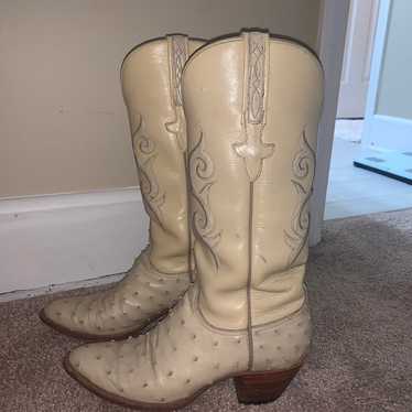 women’s vintage lucchese ostrich skin cowboy boots - image 1