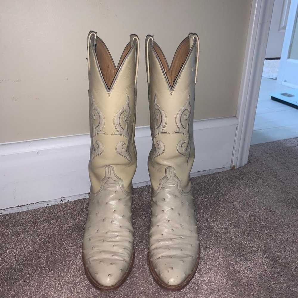 women’s vintage lucchese ostrich skin cowboy boots - image 2