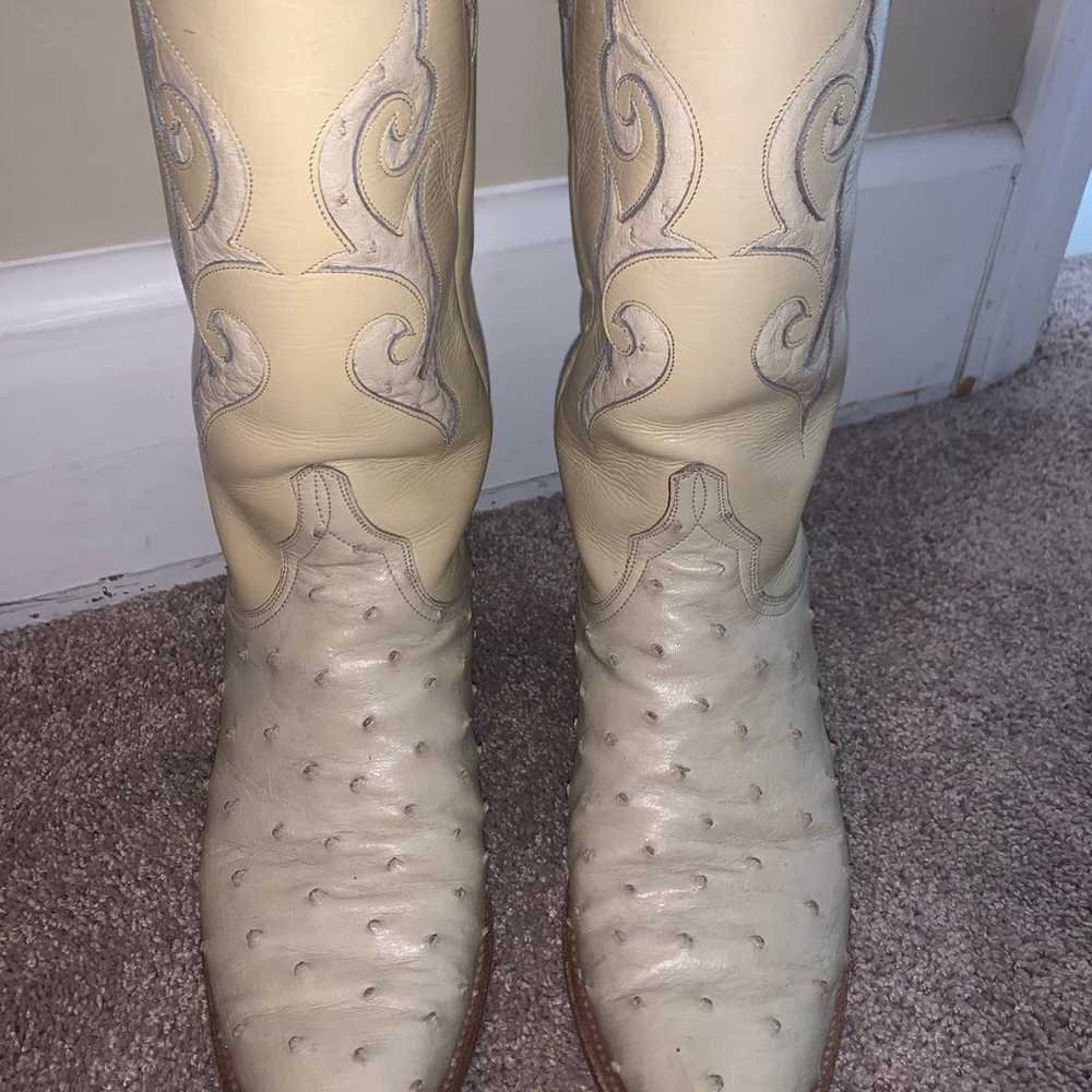 women’s vintage lucchese ostrich skin cowboy boots - image 3