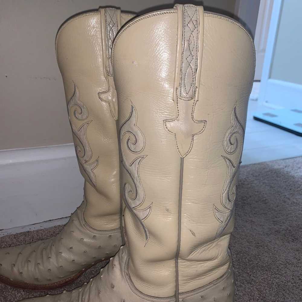women’s vintage lucchese ostrich skin cowboy boots - image 4