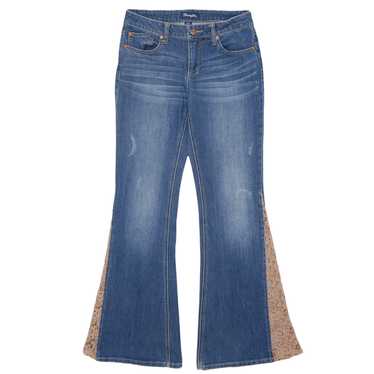 Ladies Wrangler Bottom Lace Bootleg Denim Pants - image 1