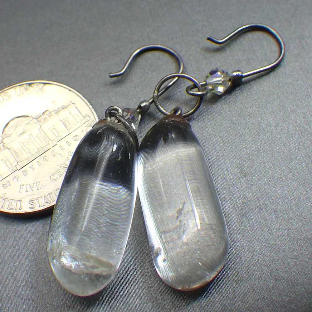 Tumbled Rock Crystal Pendant and Earring Set, Ste… - image 3