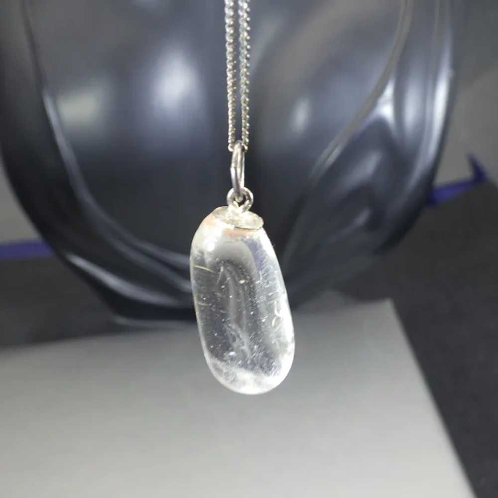 Tumbled Rock Crystal Pendant and Earring Set, Ste… - image 7
