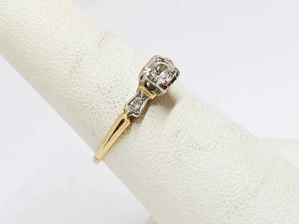 Vintage 1930's 14k Yellow Gold Art Deco Diamond E… - image 2