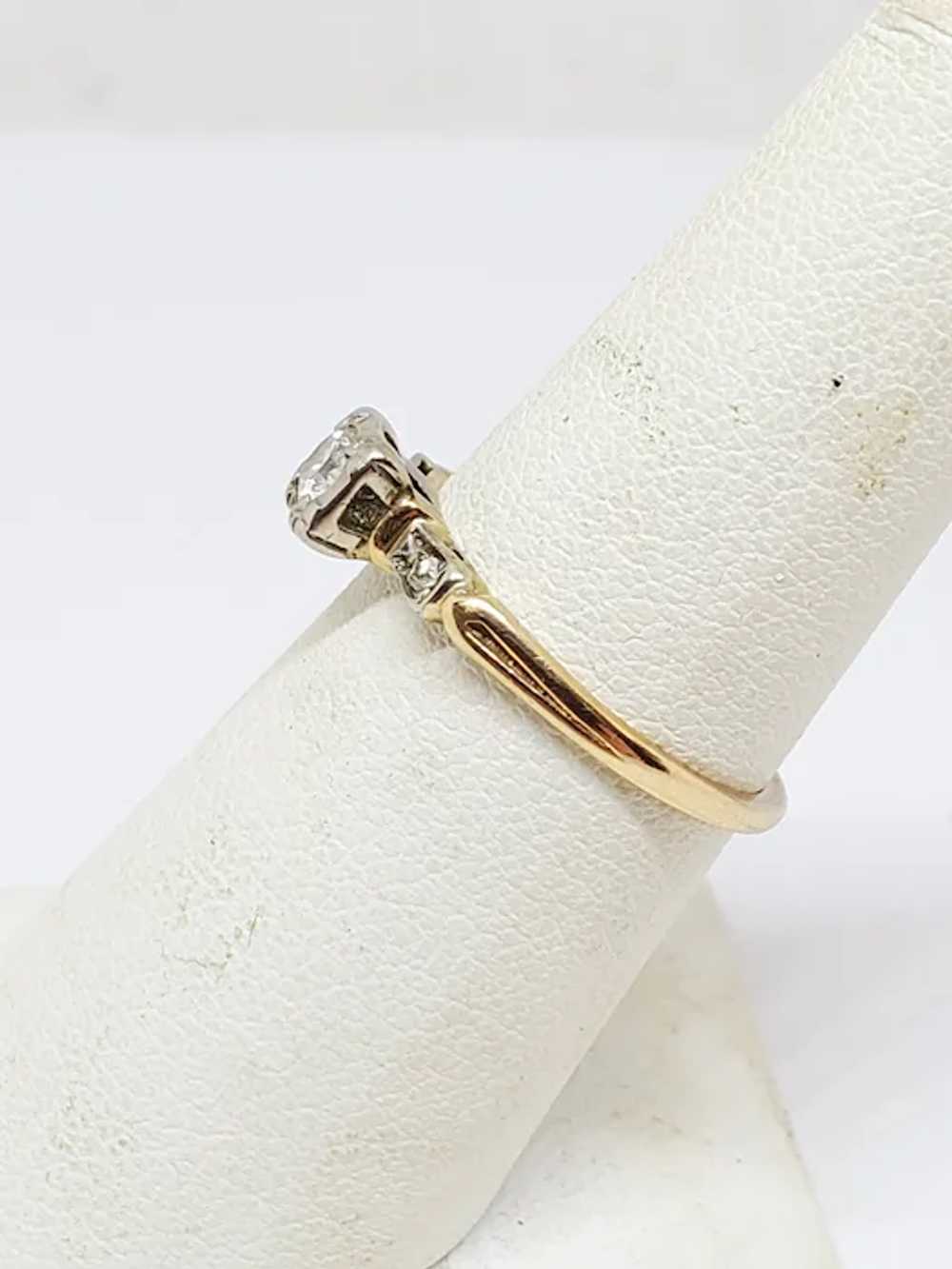 Vintage 1930's 14k Yellow Gold Art Deco Diamond E… - image 3