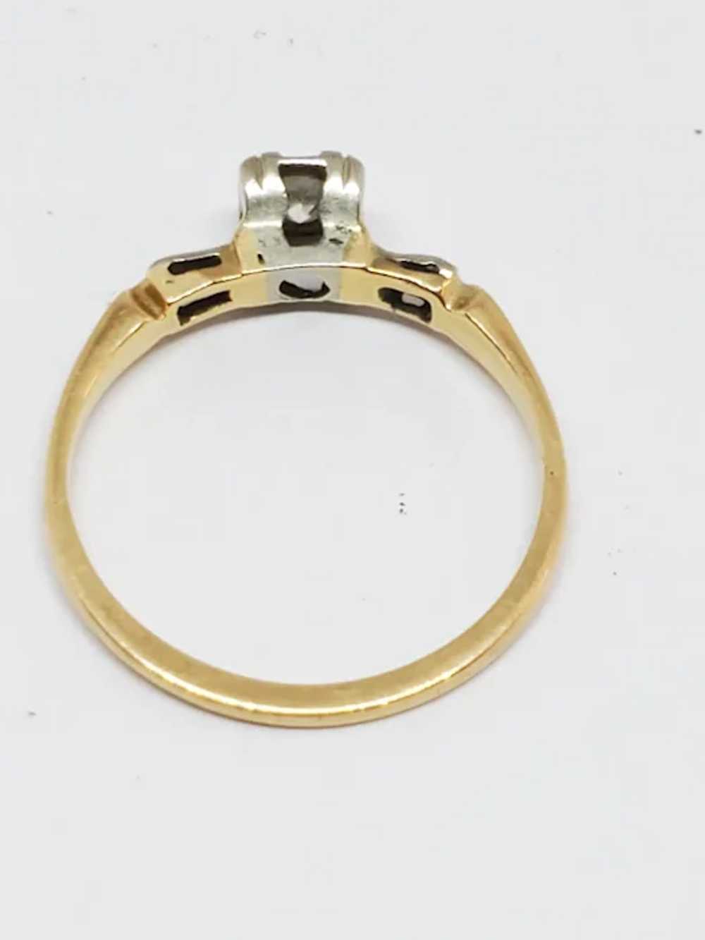 Vintage 1930's 14k Yellow Gold Art Deco Diamond E… - image 8