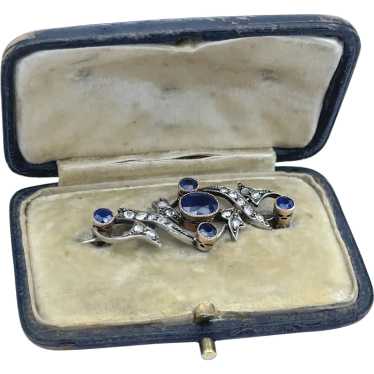 Are Deco Natural Sapphire Pin GIA Certified